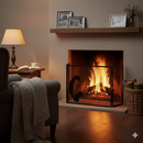 Parascintille con Antine 100x50 cm Decorazione Scoiattolo in Ferro Verniciato Grigio Martellato