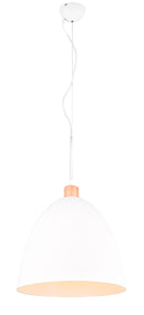 Lampada a Sospensione da Interno Attacco E27 in Metallo Bianco Opaco