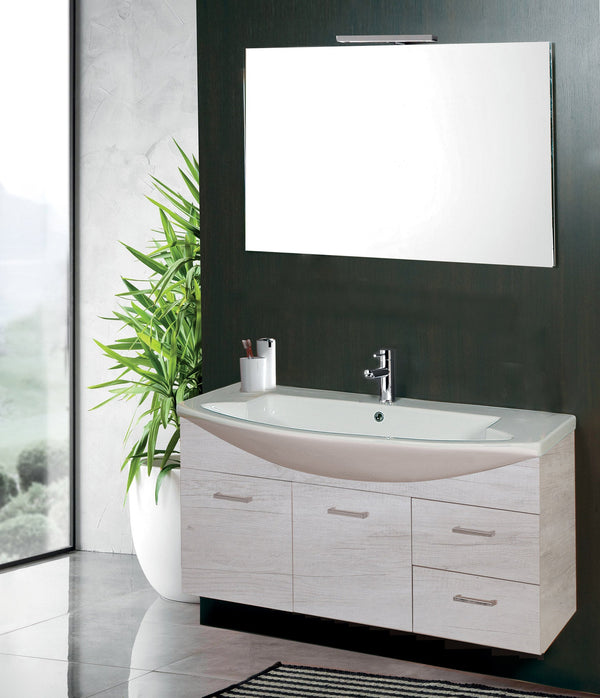 acquista Mobile da Bagno Sospeso 108cm Mazzoni Manhattan Bianco Frassinato