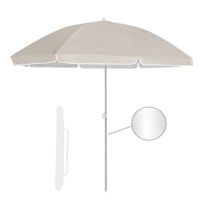 Ombrellone da Giardino Ø180 cm in alluminio telo in poliestere Beige