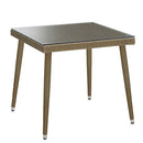 Tavolo da Giardino in Polyrattan Quadrato 90x90x77cm Adila Melange Noce