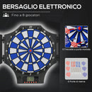 Bersaglio Freccette Elettronico 83x45x4 cm con 6 Freccette e Monitor LCD Rosso e Nero