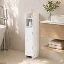 Mobile Bagno Slim Salvaspazio 18x20x80 cm con Armadietto e Ripiano in MDF Bianco      