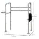 Supporto Water con Braccioli per Anziani e Disabili 67,5x49x68-82 cm con 2 Piedini a Ventosa Argento