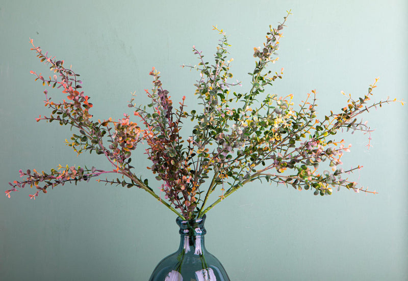 Set 9 Rami di Eucalyptus Artificiale Altezza 75 cm Verde