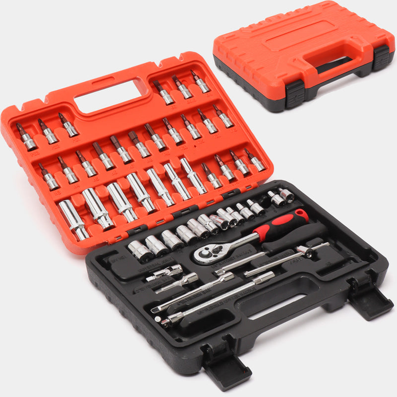 Valigetta con Attrezzi da Officina 53 Pezzi Chiavi a Cricchetto per Bricolage