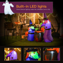 Streghe e Calderone Gonfiabile Halloween H180 cm con LED in Poliestere Impermeabile