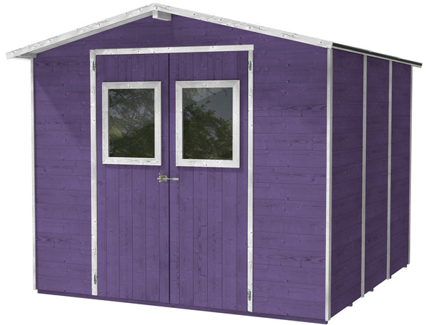 online Casette Box da Giardino in Legno Porta Utensili 238x207x214 cm con 2 Porte e Finestre Ecla Lilla