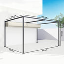 Pergola da Esterno 4x3 m con Tettuccio Retrattile in Metallo e Poliestere Crema      