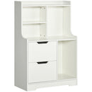 Mobile Dispensa 2 Cassetti e Ripiani 73x35x110 cm in MDF Bianco