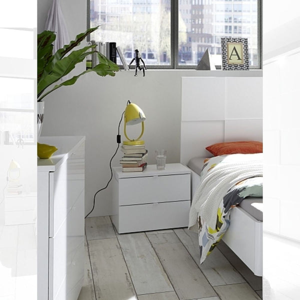 Comodino Ottica 2 cassetti bianco laccato opaco acquista