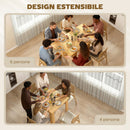 Tavolo da Pranzo Allungabile per 4-6 Persone 140x80x77,5 cm in Legno e Acciaio Color Legno      