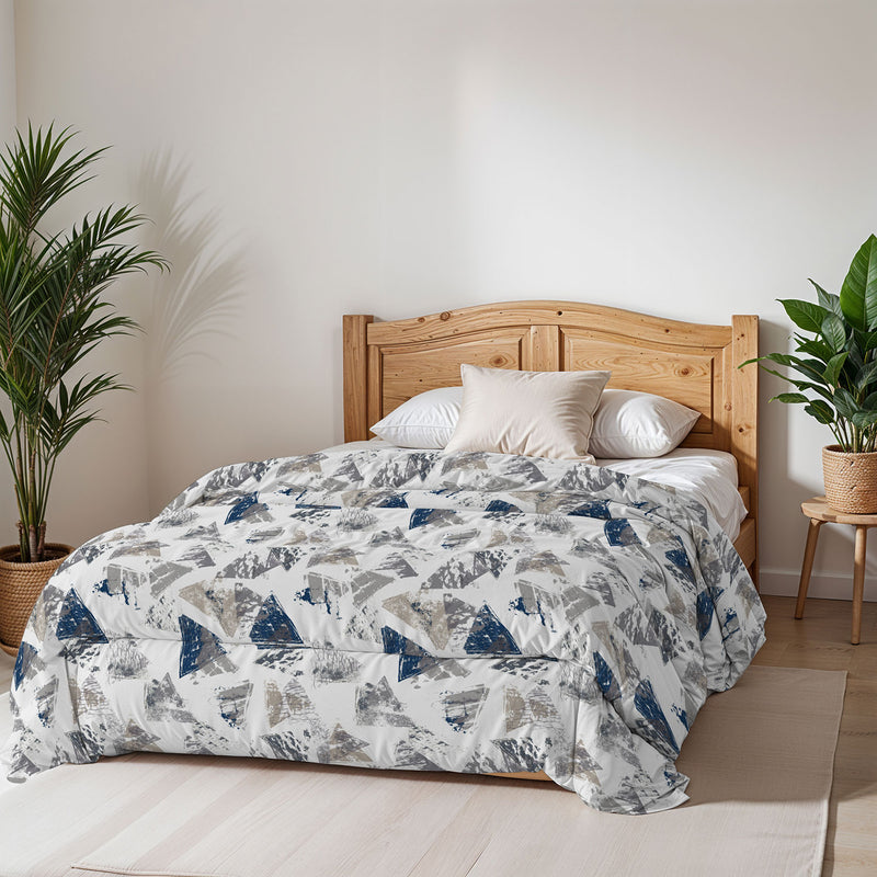 Trapunta Invernale Stampata in Microfibra 200gr Double Face Urban Blu Varie Misure