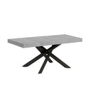 Tavolo Allungabile 140-400x90x77 cm Volantis Premium Cemento Telaio Antracite 