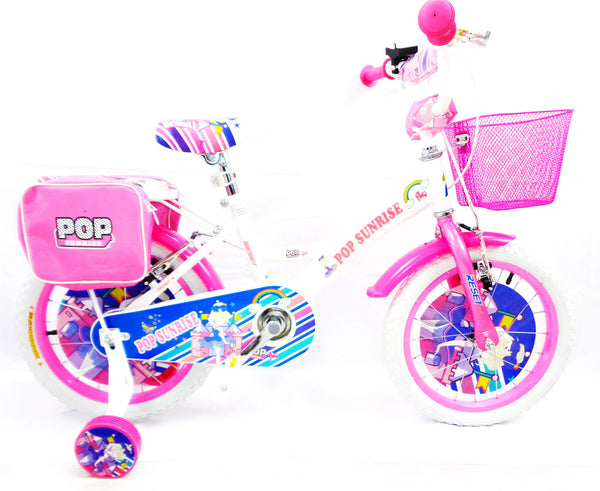 Bicicletta per Bambina 14" 2 Freni con Cestino e Borse Laterali Bianca e Rosa online