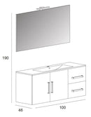 Mobile Bagno Sospeso 100 cm Lavabo e Specchio Tavassi Venere Bianco Lucido