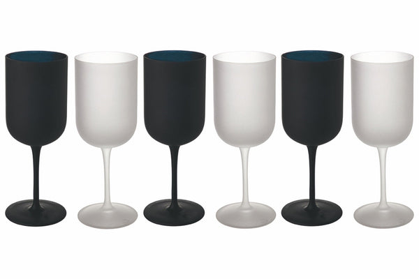 Set 6 Calici Frosted in Vetro 450 ml Villa d'Este Home Tivoli Masai Black online