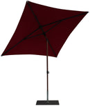 Ombrellone da Giardino 2x2 m Palo Ø38 mm in Alluminio Effetto Legno Tessuto Olefin Trend Wood Bordeaux