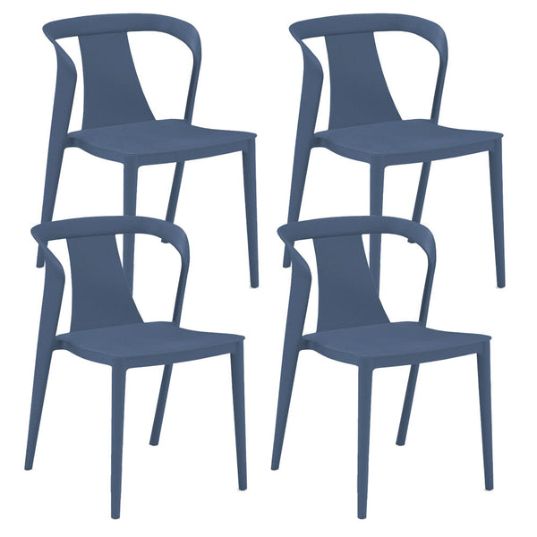prezzo Set 4 Sedie Impilabili 78x55x50 cm in Polipropilene e Fibra di Vetro Alba Petrolio