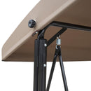 Dondolo 3 Posti da Giardino 196x128x172 cm in Metallo e Textilene Marrone