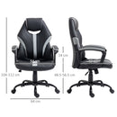Sedia da Gaming Girevole Reclinabile 63x70x104-112 cm in Similpelle Nero e Grigio