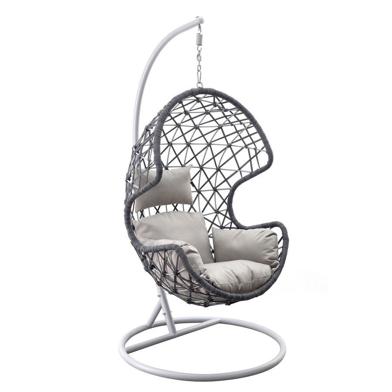 Dondolo Pensile da Giardino con cuscino Ø105x186 cm con intreccio di corda blu