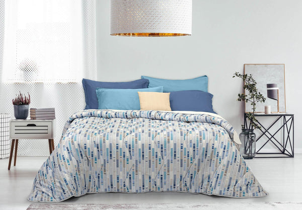 Trapunta Invernale Stampata in Puro Cotone 300gr Cober Trail Blu Varie Misure sconto