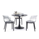 Tavolo Ø80x73,5 cm in Ferro e MDF Nero