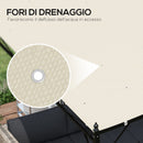 Telo Copertura per Gazebo Pergola 297x297 cm con 16 Fori di Drenaggio in Poliestere Beige   