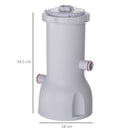 Pompa Filtro Portata 3785 L/h per Piscine Fuori Terra 5-5,5 m Bianco