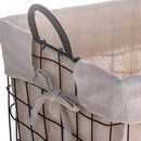 Set 2 Cesti in Tessuto e Rete Metallica con Manici Larghezza 45 cm