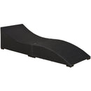 Lettino Prendisole Pieghevole da Giardino 198x68x50 cm in Rattan Nero e Bianco Crema