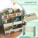 Scaffale Portagiochi per Bambini 63x30x66 cm 6 Contenitore Rimovibili Verde