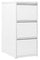 Classificatore 3 Cassetti 46x62x101,2 cm in Metallo Bianco