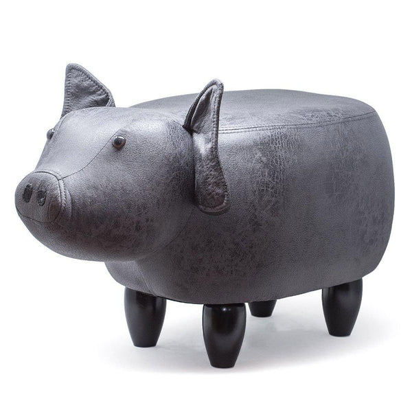 Sgabello Pouf Poggiapiedi per Bambini 66x34x36 cm Maialino Grigio Divina Home prezzo