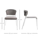 Set 4 Sedie in Metallo e Poliestere  Grigie