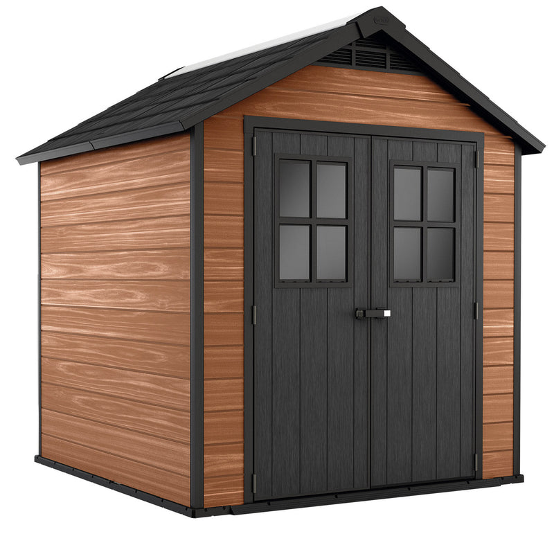 Casetta da Giardino Porta Attrezzi 228x223,5x252 cmin Evotech+ Keter Newton 757 Marrone