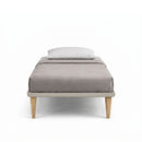 Letto Singolo con Rete Rivestita Similpelle Tortora Tessis Varie Misure