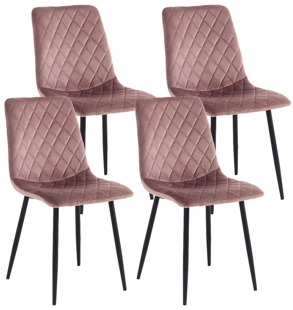 Set 4 Sedie 44x50x88 cm in Velluto Rosa acquista