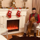 Camino Elettrico da Pavimento 126x180x38 cm Effetto Fiamma 1500W Montecarlo Marrone