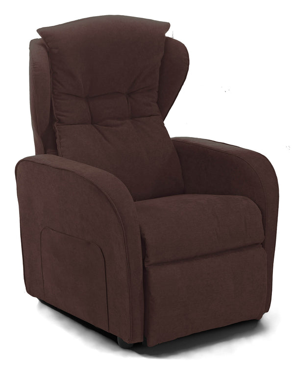 Poltrona Alzapersona Elettrica 2 Motori 75x108x85 cm con Ruote in Tessuto Dispositivo Medico 1 Marrone online