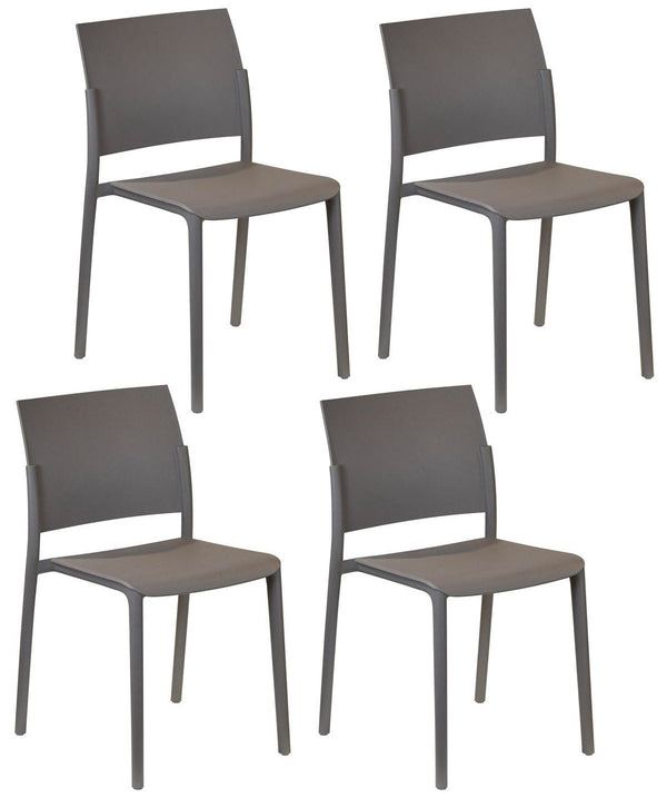 Set 4 Sedie 55x52,5xH81 cm in Polipropilene Venus Visone sconto