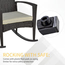 Sedia a Dondolo con Braccioli 66x88x98 cm in Rattan Marrone