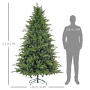 Albero di Natale 210 cm 2445 Rami Design a Carniera con Base in Metallo Verde      