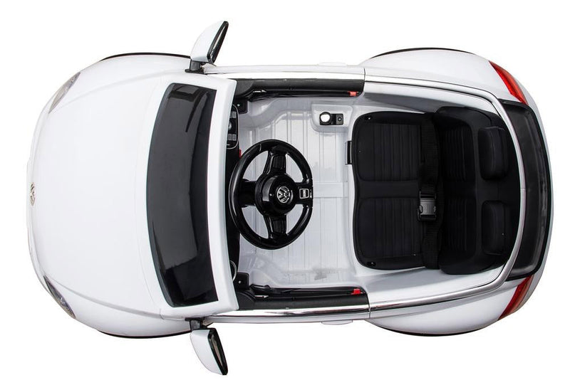 Macchina Elettrica per Bambini 12V con Licenza Volkswagen Maggiolino Bianca