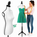 Manichino Sartoriale Femminile con 50 Spilli Modello Sartoria Donna in Schiuma PE Bianco e Nero     