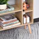 Libreria 5 Ripiani con Cassetto 60x24x86,8 cm in Truciolato  Rovere e Blu