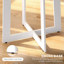Tavolo da Pranzo Rotondo Moderno per 4 Persone Ø100x75 cm in MDF e Acciaio colore Legno Naturale e Bianco