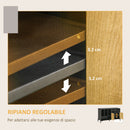 Mobiletto da Salotto 5 Ripiani 2 Ante 120x40x74 cm in Truciolato Nero