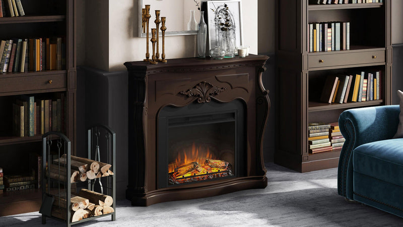 Camino Elettrico da Pavimento Effetto Fiamma 1500W Tagu Gala Noce